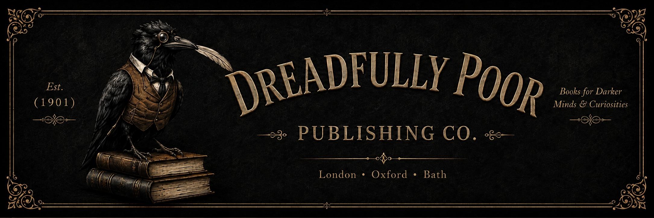 Dreadfully Poor Publishing Co. Est. 1901. Books for Darker Minds and Curiosities. London, Oxford, Bath.