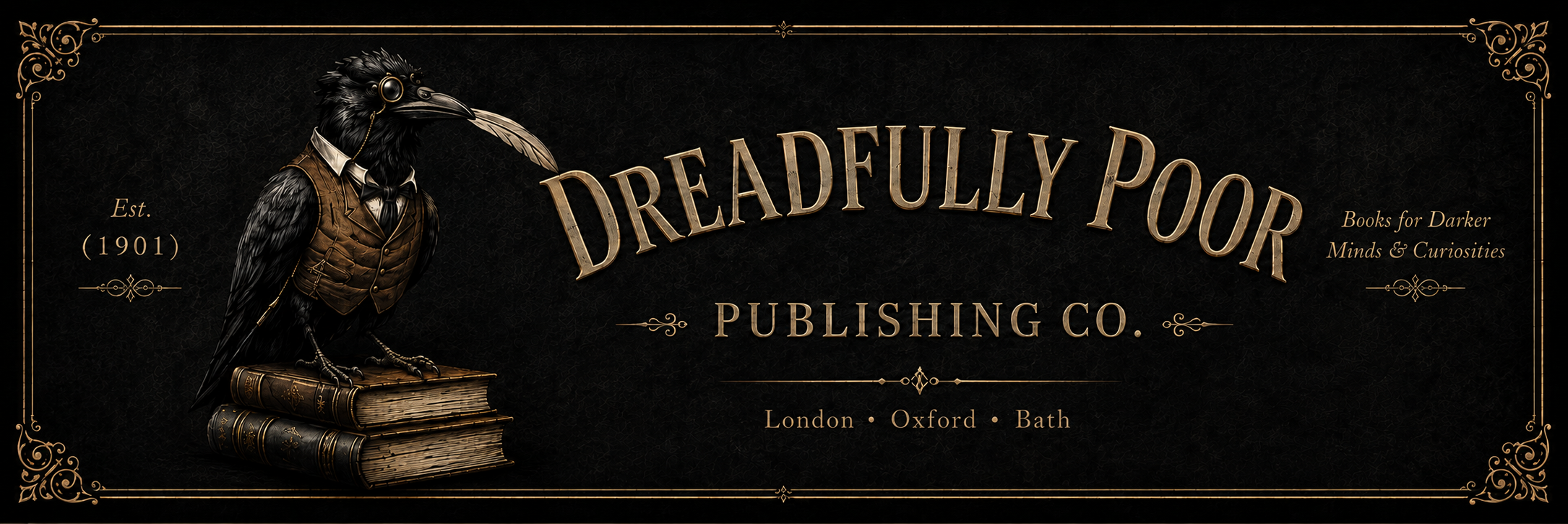 Dreadfully Poor Publishing Co. Est. 1901. Books for Darker Minds and Curiosities. London, Oxford, Bath.