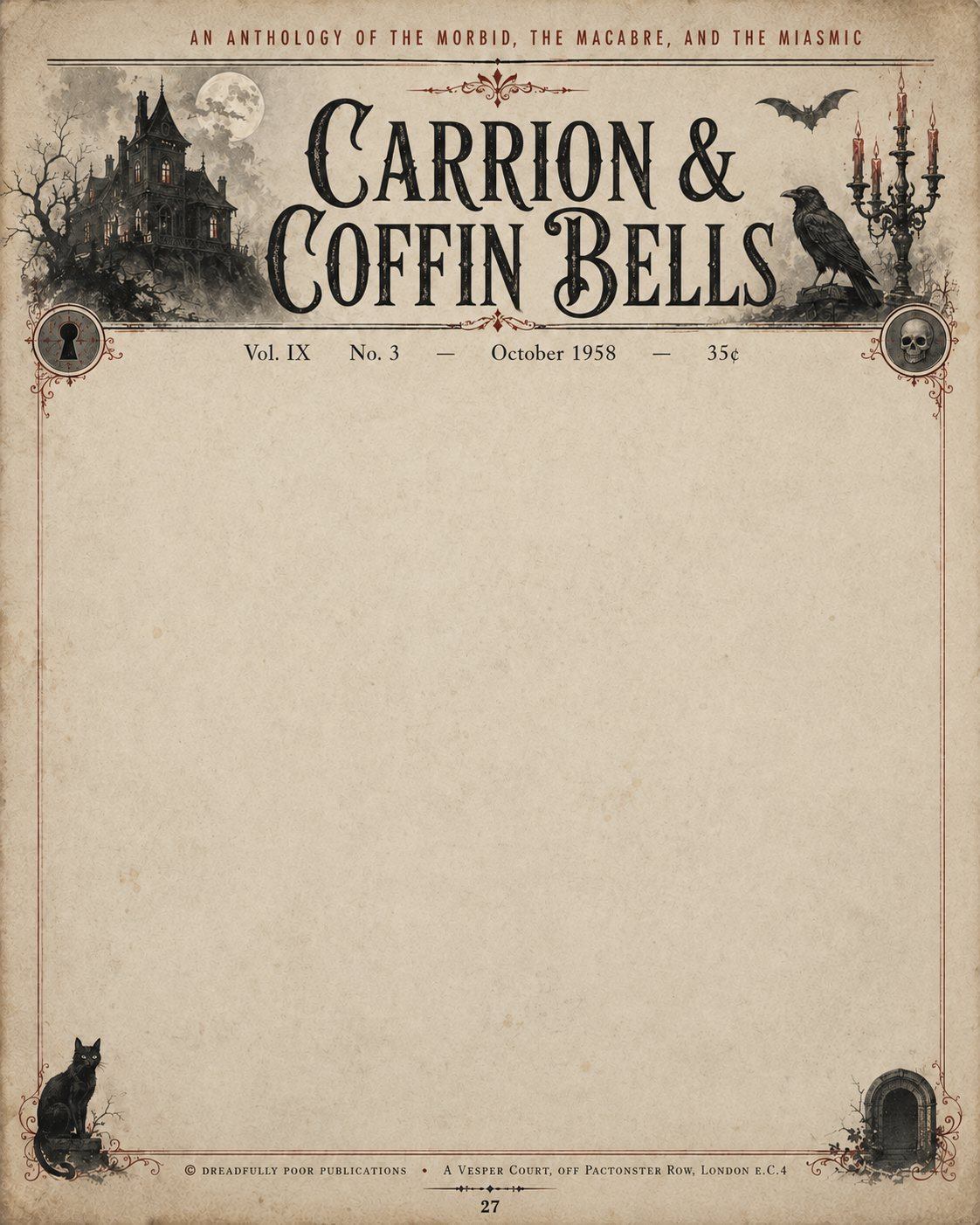 Carrion & Coffin Bells broadsheet