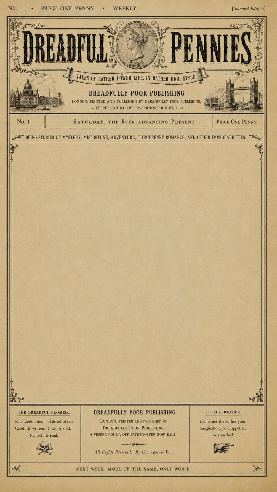 Dreadful Pennies broadsheet