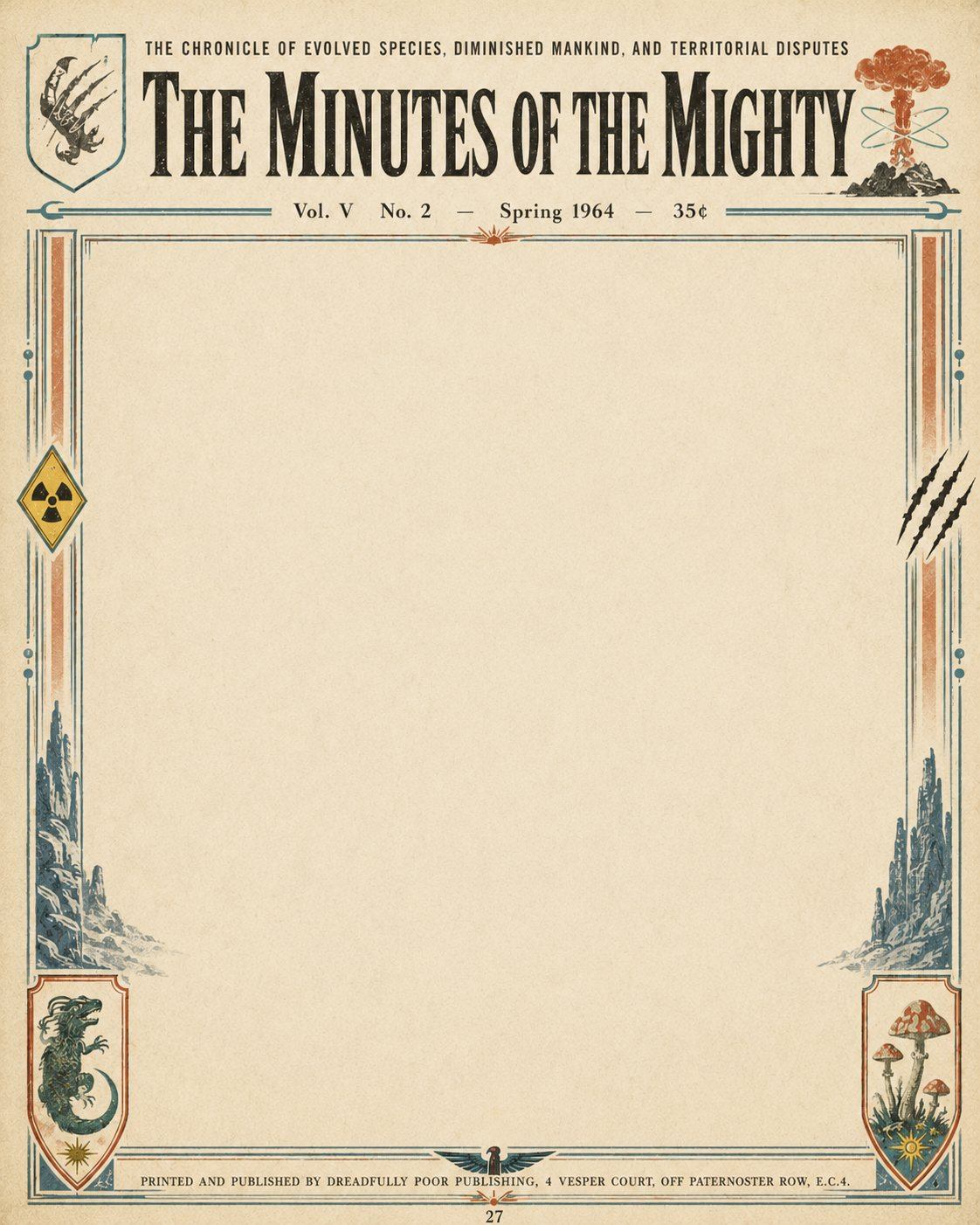 Minutes of the Mighty broadsheet