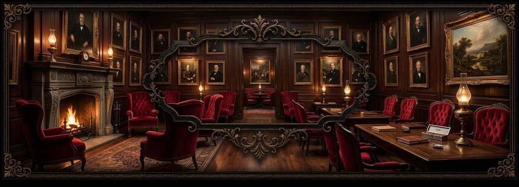 The Patrons Lounge â€” a panelled members' room