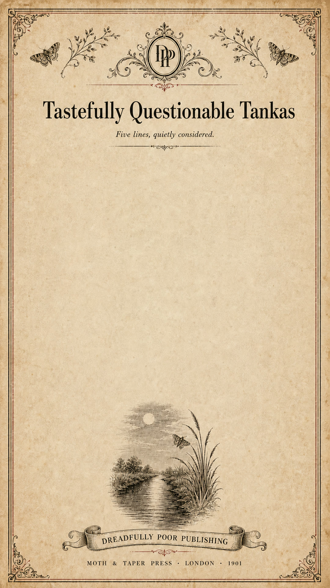 Tastefully Questionable Tankas broadsheet